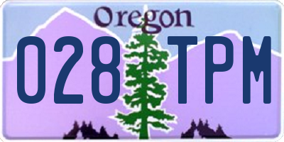 OR license plate 028TPM