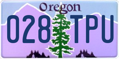 OR license plate 028TPU