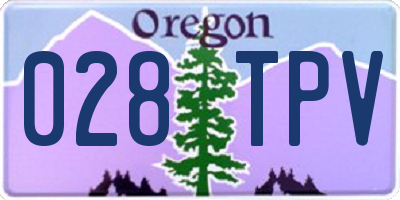 OR license plate 028TPV