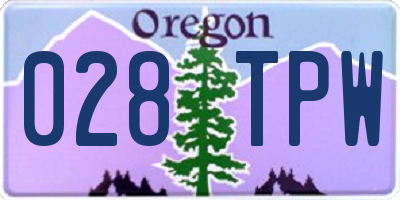OR license plate 028TPW