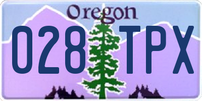 OR license plate 028TPX