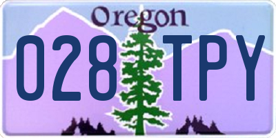 OR license plate 028TPY