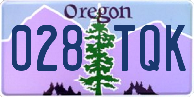 OR license plate 028TQK