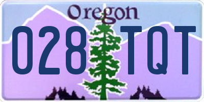 OR license plate 028TQT