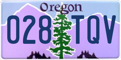 OR license plate 028TQV