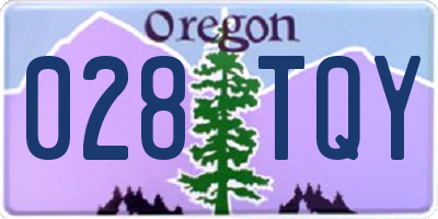 OR license plate 028TQY