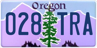 OR license plate 028TRA