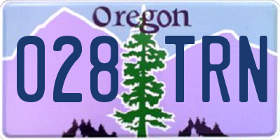 OR license plate 028TRN