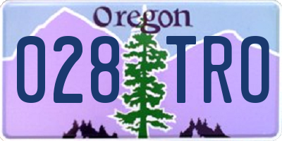 OR license plate 028TRO