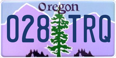 OR license plate 028TRQ