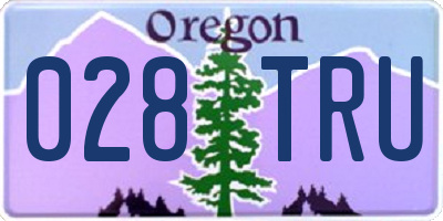 OR license plate 028TRU