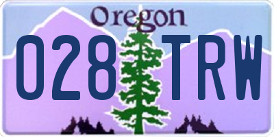 OR license plate 028TRW