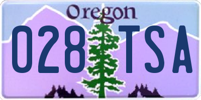 OR license plate 028TSA