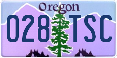 OR license plate 028TSC