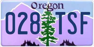 OR license plate 028TSF