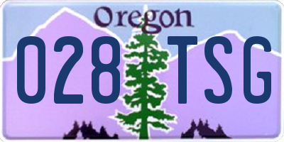 OR license plate 028TSG