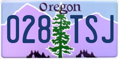 OR license plate 028TSJ