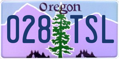 OR license plate 028TSL