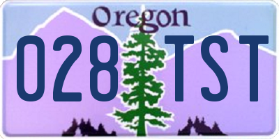 OR license plate 028TST