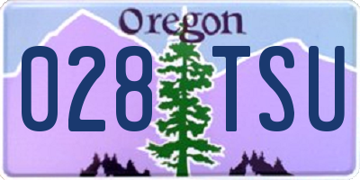 OR license plate 028TSU