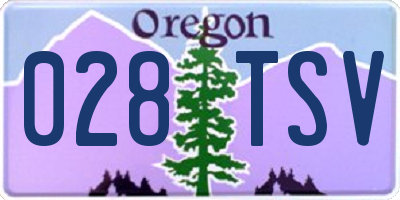 OR license plate 028TSV