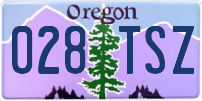 OR license plate 028TSZ
