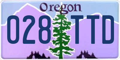 OR license plate 028TTD