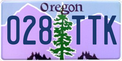 OR license plate 028TTK