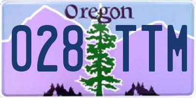 OR license plate 028TTM