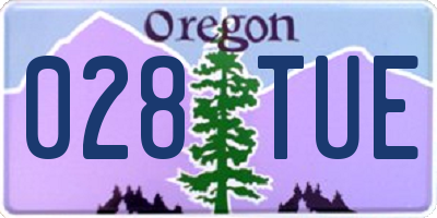 OR license plate 028TUE
