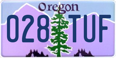 OR license plate 028TUF
