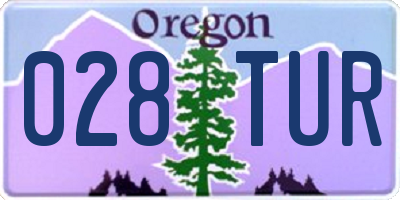 OR license plate 028TUR