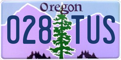 OR license plate 028TUS