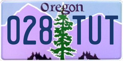 OR license plate 028TUT