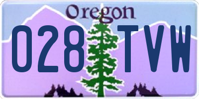 OR license plate 028TVW