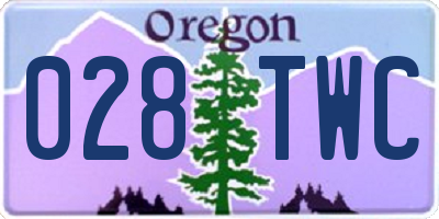 OR license plate 028TWC