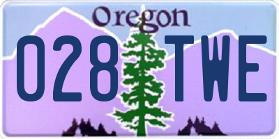 OR license plate 028TWE