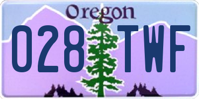 OR license plate 028TWF