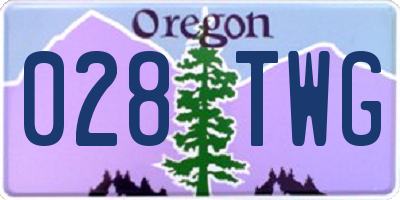 OR license plate 028TWG