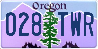 OR license plate 028TWR