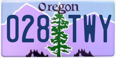 OR license plate 028TWY
