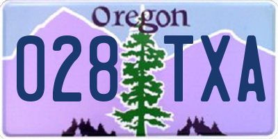 OR license plate 028TXA