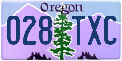 OR license plate 028TXC