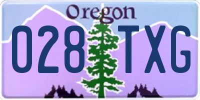 OR license plate 028TXG