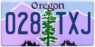 OR license plate 028TXJ