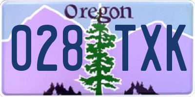 OR license plate 028TXK