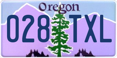 OR license plate 028TXL