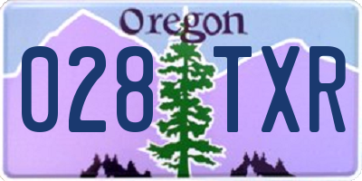 OR license plate 028TXR