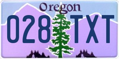 OR license plate 028TXT