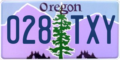 OR license plate 028TXY